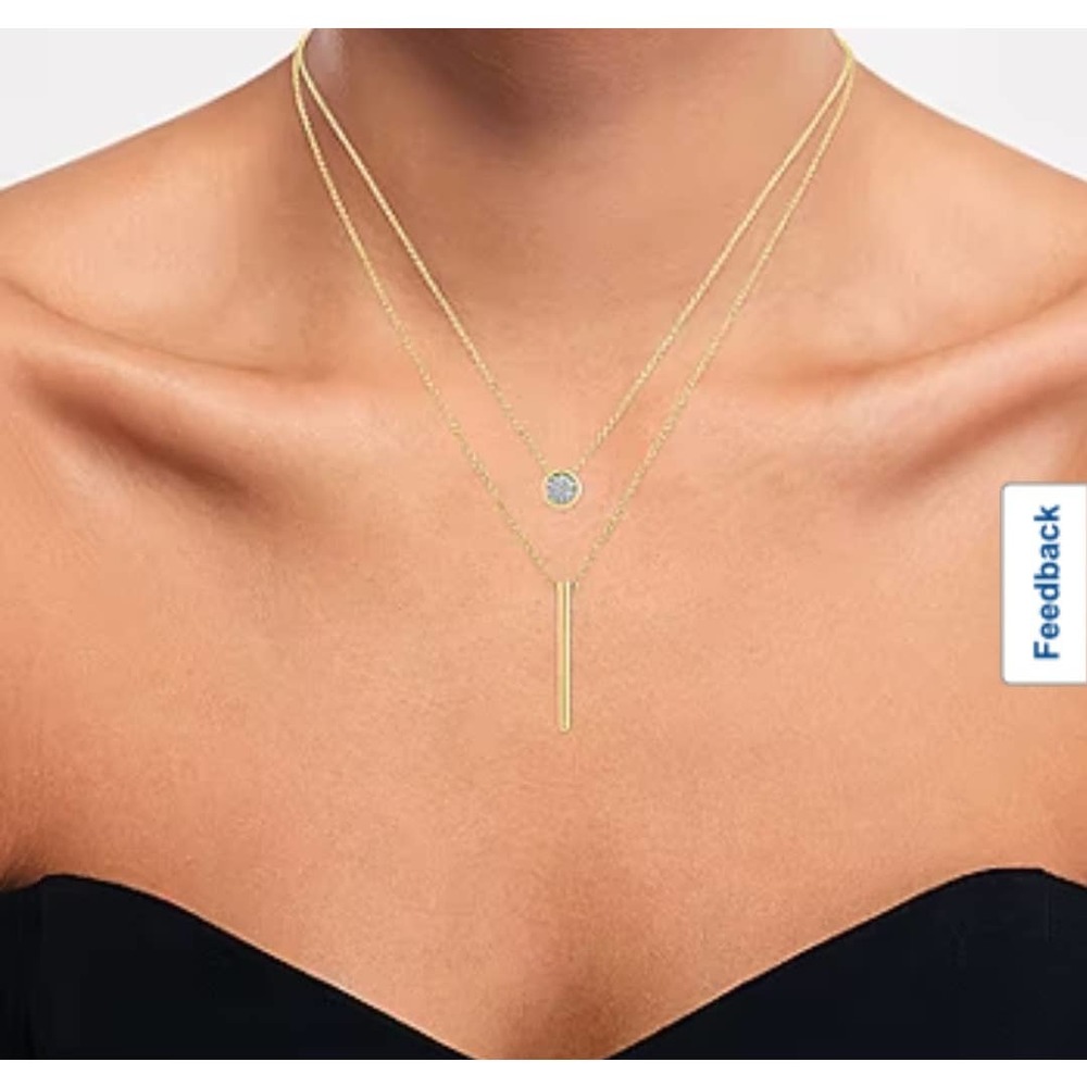 Gold double necklace